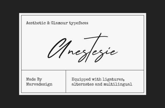 Anestesie: A Luxury Script Handwritten Font for Makers